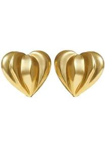 Paar Ohrclips FILIPPA FIRENZE "Milano Edg", goldfarben, Ohrringe, Damen, Edelstahl, in toller Herz-Form aus Gold