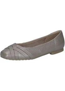 Ballerina Caprice "Caprice Ballerinas Leder", Damen, Gr. 37, stone, Leder, Schuhe Ballerina