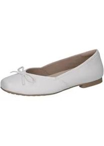 Ballerina Caprice "Caprice Ballerinas Nappaleder", Damen, Gr. 40, wei&szlig;, wei&szlig;, Nappaleder, Schuhe Ballerina