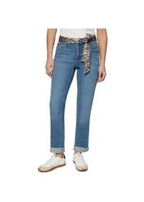 Slim-fit-Jeans Zero "Damen mit Leo-G&uuml;rtel Style Orlando 28 Inch", Damen, Gr. 40, Normalgr&ouml;&szlig;en, middle blau denim, Obermaterial: 1% Elasthan, 5% Baumwolle (recycled), 94% Baumwolle, unifarben, Jeans Slim-fit-Jeans