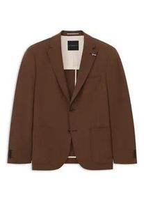 Sakko Bugatti "Regular Fit", Herren, Gr. 52, 70, braun, 62% Polyester, 33% Viskose, 5% Elasthan, unifarben, regular fit, Sakkos Sakko, mit Stretch-Anteil