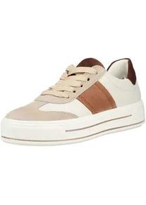 Plateausneaker Ara "Ara Sneaker Leder", Damen, Gr. 41,5, wei&szlig;, braun, Leder, Schuhe Plateausneaker