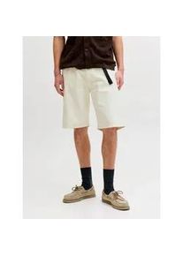 Jack & Jones Bermudas JACK & JONES "JJIALEX JJORIGINAL SHORTS SQ 075", Herren, Gr. S, N-Gr, cloud dancer, Web, Obermaterial: 100% Baumwolle, unifarben, relaxed fit kniebedeckend, Hosen Bermudas