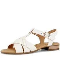 Riemchensandale Gabor "Rhodos", Damen, Gr. 40, wei&szlig;, Kalbsleder, Schuhe Riemchensandale, Blockabsatz, Sandalette mit verstellbarem Riemchen, G-Weite