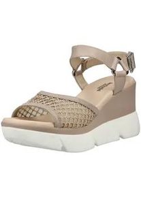 Keilsandalette Nero Giardini "Nero Giardini Sandalen Leder/Textil", Damen, Gr. 38, beige, Leder, Textil, Schuhe