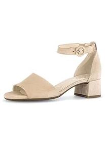 Sandalette Gabor "Tunis", Damen, Gr. 41, beige, Ziegenveloursleder, Schuhe Sandalette, Blockabsatz, Festtagsschuh, Abendschuh mit Zierschnalle, G-Weite
