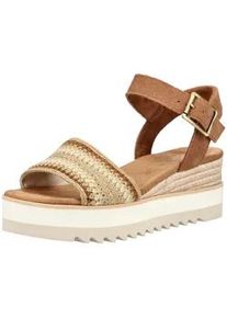 Toms Shoes Keilsandalette TOMS "TOMS Sandalen Textil", Damen, Gr. 37, dunkelbeige, Textil, Schuhe