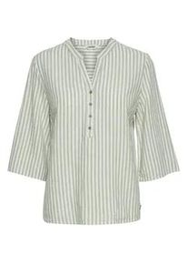 Klassische Bluse oxmo "Bluse OXAnea", Damen, Gr. 34, gr&uuml;n (seagrass mix), Obermaterial: 55% Leinen LI. 45% Viskose CV., Blusen