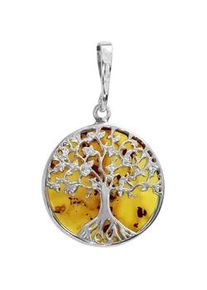 Kettenanh&auml;nger OSTSEE-SCHMUCK "OSTSEE-SCHMUCK Anh&auml;nger Lebensbaum 21 mm", wei&szlig;, Schmuckanh&auml;nger, Damen, 34 x 21mm, Silber 925 (Sterlingsilber), 3,1 g, Kettenanh&auml;nger
