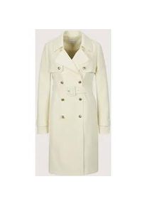 Madeleine Mode Trenchcoat MADELEINE "Trenchcoat Eleganter Zweireiher mit breitem Reverskragen", Damen, Gr. 36, wei&szlig; (wollwei&szlig;), Obermaterial: 50% Polyester PES. 50% Wolle WO., Modern, gerade, M&auml;ntel, &Auml;rmelriegel