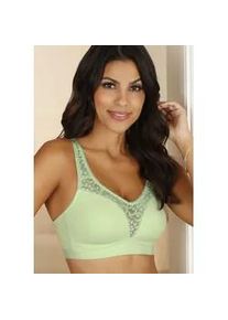 Entlastungs-BH Petite Fleur, Damen, Gr. 100, Cup C, mint, Trikot;Spitze, Obermaterial: 80% Baumwolle, 11% Polyamid, 9% Elasthan, Basic, BHs Entlastungs-BH, ohne B&uuml;gel, Baumwoll-Qualit&auml;t