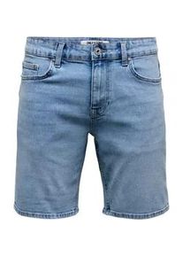 Only & Sons Shorts ONLY & SONS "ONSWEFT BOX PIM DNM SHORTS VD", Herren, Gr. S, N-Gr, light blau denim, Web, Obermaterial: 50% Baumwolle, 30% Polyester, 18% Viskose, 2% Elasthan, unifarben, regular fit, Hosen Shorts