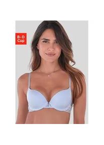 Schalen-BH s.Oliver "Milene", Damen, Gr. 85, Cup D, eisblau, Spitze, Obermaterial: 60% Polyamid, 35% Polyester, 5% Elasthan, BHs Schalen-BH, mit B&uuml;gel und h&uuml;bschem Spitzenr&uuml;cken, Dessous