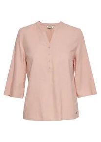 Klassische Bluse oxmo "Bluse OXAnea", Damen, Gr. 44, rot (coral cloud), Obermaterial: 55% Leinen LI. 45% Viskose CV., Blusen