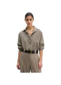 Marc O'Polo Langarmbluse MARC O'POLO "aus Crinkle-Viskose-Mix", Damen, Gr. 42, medium braun, Obermaterial: 83% Viskose, 17% Polyamid, gestreift, loose fit normal, Manschette, Blusen