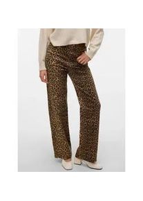 V&eacute;ro Moda High-waist-Jeans VERO MODA "VMTESSA HR WIDE STRETCH AOP JEANS NOOS", Damen, Gr. 26, L&auml;nge 30, silber mink aop:leopard, Denim/Jeans, Obermaterial: 97% Baumwolle, 3% Elasthan, bedruckt, oversize lang, Jeans High-Waist-Jeans