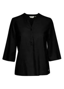 Klassische Bluse oxmo "Bluse OXAnea", Damen, Gr. 34, schwarz, Obermaterial: 55% Leinen LI. 45% Viskose CV., Blusen