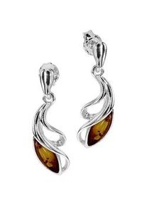 Paar Ohrh&auml;nger OSTSEE-SCHMUCK "OSTSEE-SCHMUCK Ohrh&auml;nger Cady Ohrh&auml;nger Cady", wei&szlig;, Ohrringe, Damen, 25 x 8mm, Silber 925 (Sterlingsilber)