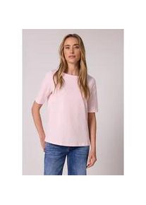 T-Shirt Street One, Damen, Gr. 46, minimal rose, schwarz clouded b., Web, 100% Baumwolle, unifarben, normal normal, U-Boot-Ausschnitt, abgesteppt, Shirts T-Shirt, mit U-Boot-Ausschnitt