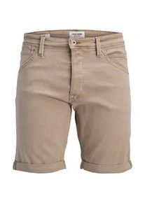 Jack & Jones Bermudas JACK & JONES "JJIRICK JJFOX SHORTS AKM 340", Herren, Gr. S, N-Gr, crockery, Web, Obermaterial: 76% Baumwolle, 22% Polyester, 2% Elasthan, unifarben, regular fit knielang, Hosen Bermudas