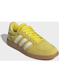 Sneaker Adidas SPORTSWEAR "BREAKNET SLEEK", Damen, Gr. 42, gelb, sanftes wei&szlig;, gum10, Leder, Synthetik, Schuhe Sneaker