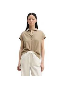 Marc O'Polo Poloshirt MARC O'POLO "aus reiner Bio-Baumwolle", Damen, Gr. XL, earthy taupe, Obermaterial: 100% Baumwolle, unifarben, loose fit, normaler Saum, Shirts