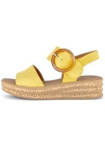 Keilsandalette Gabor, Damen, Gr. 39, dunkelgelb, Ziegenveloursleder, unifarben, Schuhe, Riemchensandale, Sommerschuh mit Best Fitting-Ausstattung
