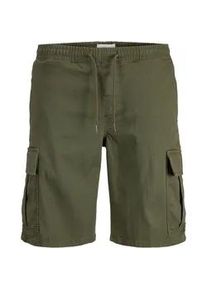Jack & Jones PlusSize Cargoshorts "JPSTCOLE DYLAN CARGO SHORTS MID PLS", Herren, Gr. 44 (5XL), N-Gr, olive night, Web, Obermaterial: 98% Baumwolle, 2% Elasthan, JACK & JONES PLUSSIZE, unifarben, relaxed fit, Hosen