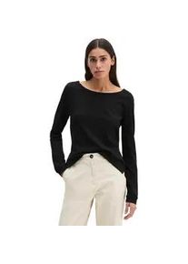 Marc O'Polo Langarmshirt MARC O'POLO "aus weichem Baumwoll-Single-Jersey", Damen, Gr. S, schwarz, Obermaterial: 100% Baumwolle, unifarben, Basic, regular fit, U-Boot-Ausschnitt, Rippb&uuml;ndchen, Shirts Langarmshirt