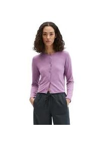 Marc O'Polo Cardigan MARC O'POLO "aus Organic Cotton-Leinen-Mix", Damen, Gr. L, warm lila, Obermaterial: 90% Baumwolle, 10% Leinen, unifarben, regular fit, Rundhals, Strickjacken