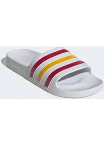 Badesandale Adidas SPORTSWEAR "AQUA ADILETTE", Herren, Gr. 44,5, cloud wei&szlig;, team power rot 2, crew gelb, Synthetik, Schuhe, Badelatschen, World Cup Nations Pack