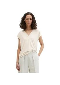 Marc O'Polo T-Shirt MARC O'POLO "aus LENZINGTM ECOVEROTM", Damen, Gr. L, grau silk, Obermaterial: 94% Viskose, 6% Elasthan, unifarben, relaxed fit, tiefer V-Ausschnitt, normaler Saum, Shirts T-Shirt