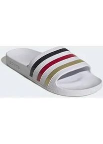 Badesandale Adidas SPORTSWEAR "AQUA ADILETTE", Herren, Gr. 44,5, cloud wei&szlig;, core schwarz, gold metallic, Synthetik, Schuhe, Badelatschen, World Cup Nations Pack