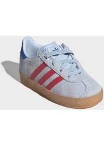Sneaker Adidas ORIGINALS "GAZELLE COMFORT CLOSURE ELASTIC LACES KIDS", Kinder, Gr. 25, crystal sky, semi lucid rot, blaubird, Leder, Synthetik, Schuhe Sneaker, f&uuml;r Kinder