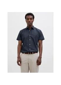 Jack & Jones Kurzarmhemd JACK & JONES "JJJOE SHIRT SS PLAIN", Herren, Gr. S, N-Gr, navy blazer, Web, Obermaterial: 65% Polyester, 35% Baumwolle, unifarben, slim fit h&uuml;ftlang, Hemden