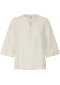 Klassische Bluse oxmo "Bluse OXAnea", Damen, Gr. 36, grau (cement), Obermaterial: 55% Leinen LI. 45% Viskose CV., Blusen