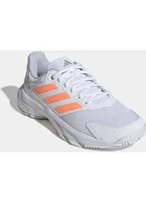 Tennisschuh Adidas PERFORMANCE "COURTJAM CONTROL 3", Damen, Gr. 40, cloud wei&szlig;, beam orange, crystal wei&szlig;, Synthetik, Textil, Schuhe, f&uuml;r Hartcourt, All-Court