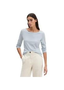 Marc O'Polo Langarmshirt MARC O'POLO "aus weichem Baumwoll-Single-Jersey", Damen, Gr. L, airy blau, Obermaterial: 100% Baumwolle, unifarben, Basic, regular fit, U-Boot-Ausschnitt, Rippb&uuml;ndchen, Shirts Langarmshirt