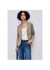 Sweatblazer Street One, Damen, Gr. 38, light terra mocha meliert, Jersey, 93% Baumwolle, 7% Elasthan, unifarben, normal normal, V-Ausschnitt, abgesteppt, Blazer, im soften Baumwoll-Mix