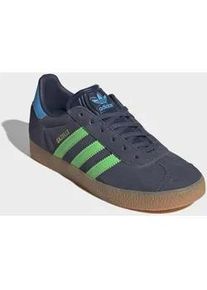 Sneaker Adidas ORIGINALS "GAZELLE", M&auml;dchen, Gr. 38,5, shadow navy, screaming gr&uuml;n, lucid aquamarine, Leder, Synthetik, Schuhe Sneaker, f&uuml;r Kinder und Jugendliche