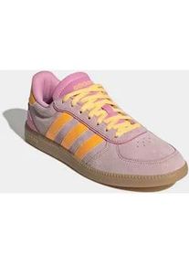 Sneaker Adidas SPORTSWEAR "BREAKNET SLEEK", Damen, Gr. 40,5, bliss pink, lucid tangerine, gum 3, Leder, Synthetik, Schuhe Sneaker