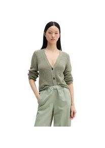 Marc O'Polo Cardigan MARC O'POLO "aus B&auml;ndchengarn", Damen, Gr. XL, fresh sage, Obermaterial: 70% Baumwolle, 30% Polyester, unifarben, slim fit, V-Ausschnitt, Strickjacken
