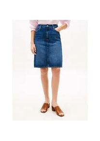 Jeansrock Tommy Hilfiger "DNM NEW DOREEN KNEE SKIRT RW", Damen, Gr. 40, new doreen, Web, Obermaterial: 100% Baumwolle, unifarben, gerade knielang, R&ouml;cke Jeansrock, mit 5-Pocket-Design