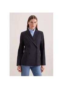Jackenblazer Seidensticker, Damen, Gr. 42, dunkelblau, 52% Polyester, 43% Schurwolle, 5% Elastan, unifarben, Blazer