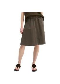 Marc O'Polo Webrock MARC O'POLO "aus Organic Cotton-Lyocell-Leinen-Mix", Damen, Gr. 34, burnt coffee, Obermaterial: 54% Baumwolle, 23% Lyocell, 23% Leinen, unifarben, l&auml;ssig geschnitten kurz, R&ouml;cke