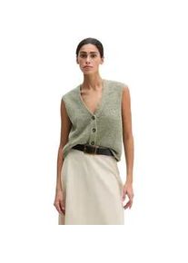 Marc O'Polo Strickweste MARC O'POLO "aus B&auml;ndchengarn", Damen, Gr. M, fresh sage, Obermaterial: 70% Baumwolle, 30% Polyester, unifarben, V-Ausschnitt, Westen Strickweste