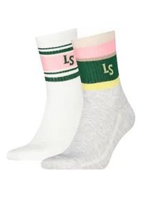 Levi's Sportsocken LEVI'S "LEVIS SHORT CUT LS PLCD SPORT STRIPE", Herren, Gr. 35-38, grau, wei&szlig;, Baumwollmischung, elastisch, Socken Sportsocken, f&uuml;r Damen und Herren, Cotton-Mix, elastisch