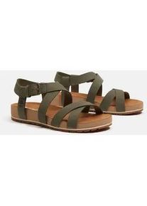 Sandale Timberland "MALIBU WAVES BACKSTRAP SANDAL", Damen, Gr. 41, dk grn nubuck, Leder, Schuhe Sandale, aus Leder