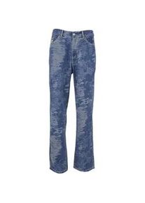Stoffhose Karl Kani "Karl Kani OG K Distress Camo Five Pocket Denim", Herren, Gr. 38, Normalgr&ouml;&szlig;en, medium blau, 100% Baumwolle, unifarben, normal, Hosen Stoffhose