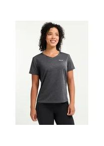Funktionsshirt Jack Wolfskin "WILDTRAIL T W", Damen, Gr. S (36), phantom, Obermaterial: 100% Polyester, normal, V-Ausschnitt, Shirts Funktionsshirt